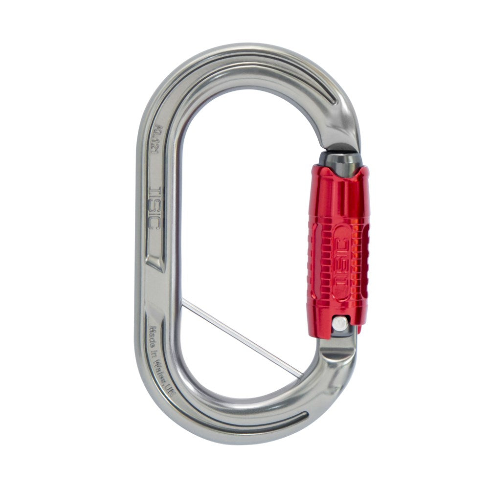 ISC KL121 Aluminium Oval Karabiner - PINNED (With Captive Bar)
