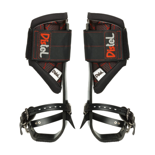 Distel Carbon 3.1 Climbing Spurs - Leather foot straps.