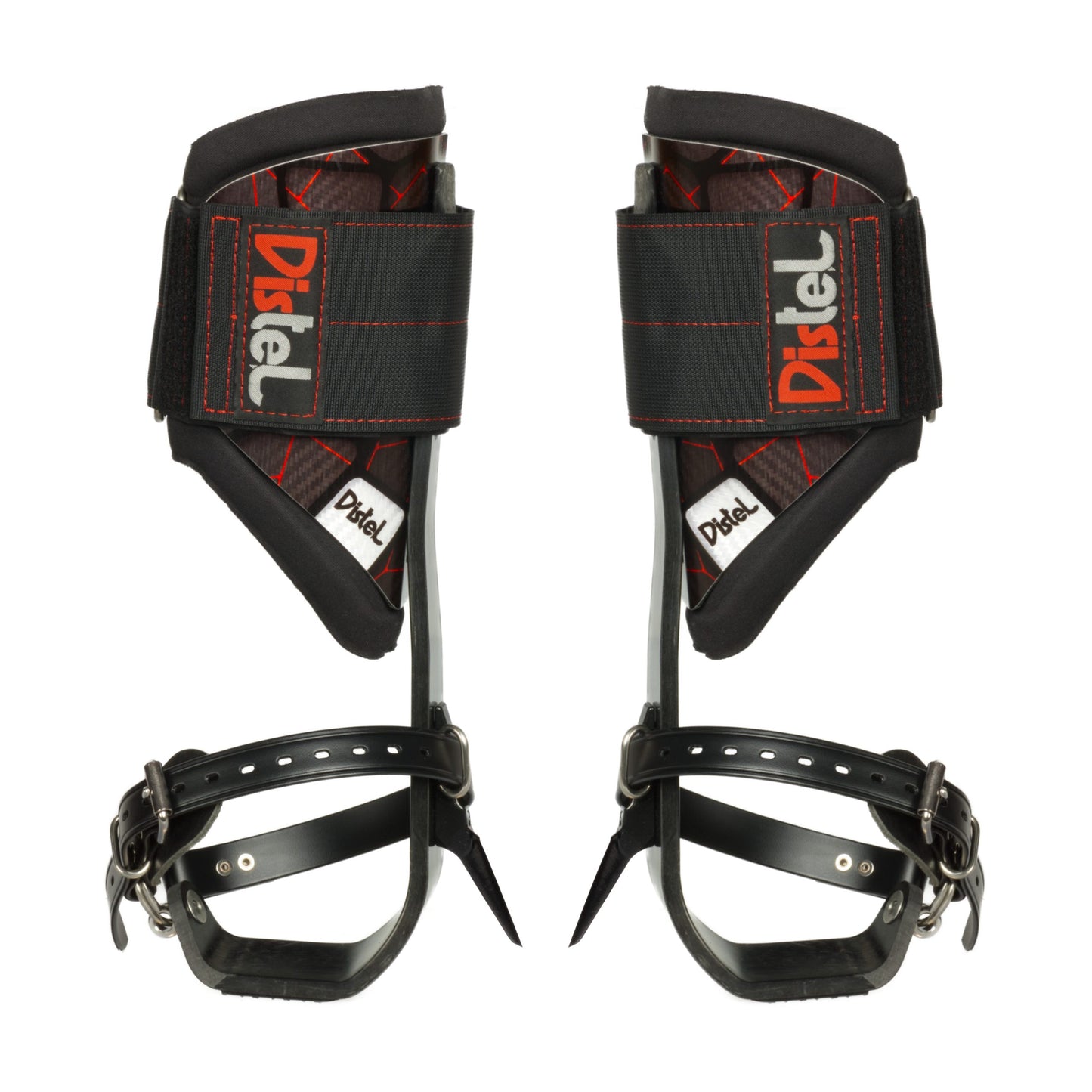 Distel Carbon 3.1 Climbing Spurs - Leather foot straps.