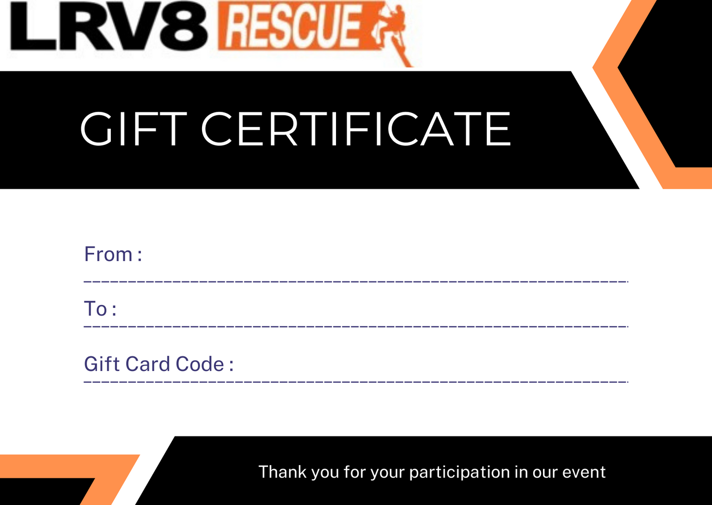 LRV8 Rescue Gift Card