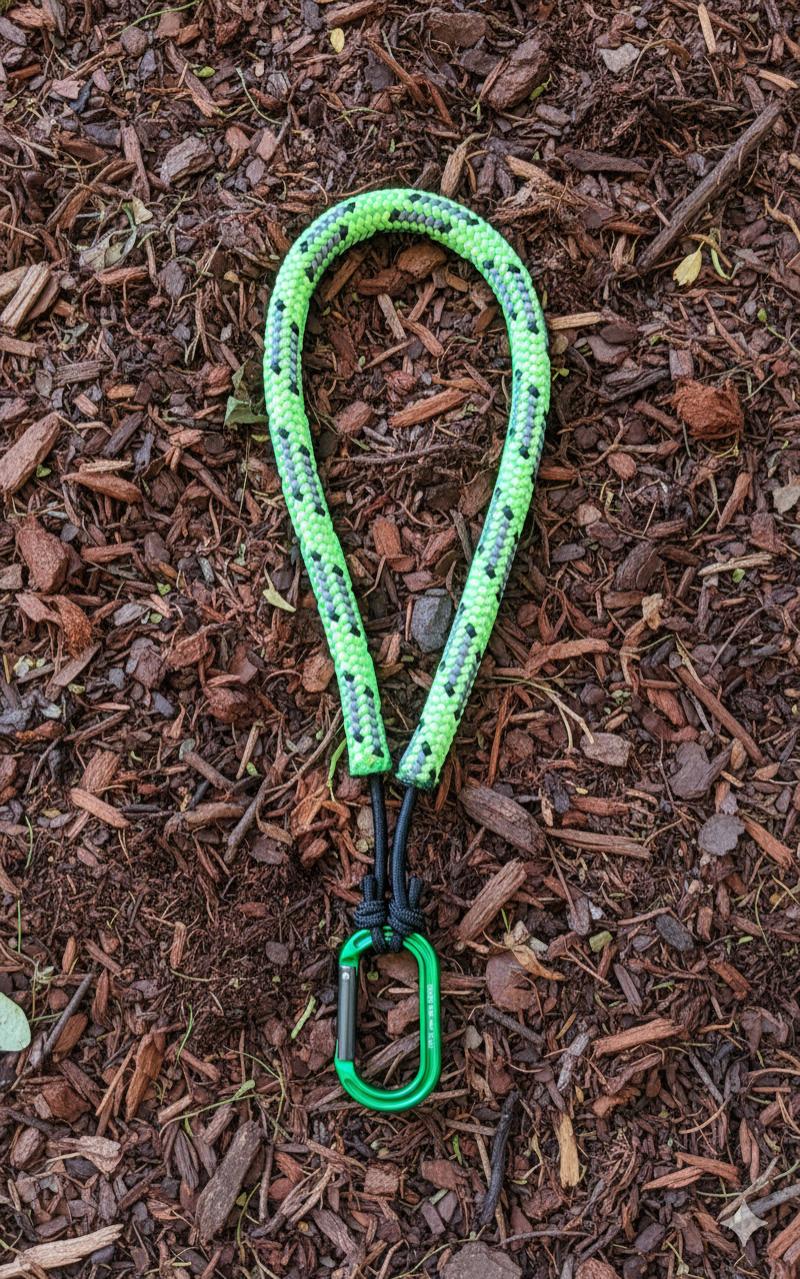 Neck tether for ascending and descending climbing systems.