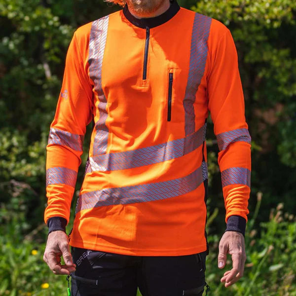 Treehog Long Sleeve Hi-Vis Orange Work Shirt