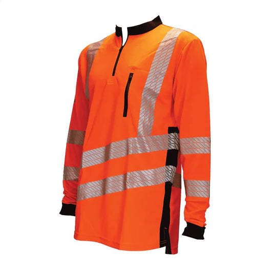 Treehog Long Sleeve Hi-Vis Orange Work Shirt