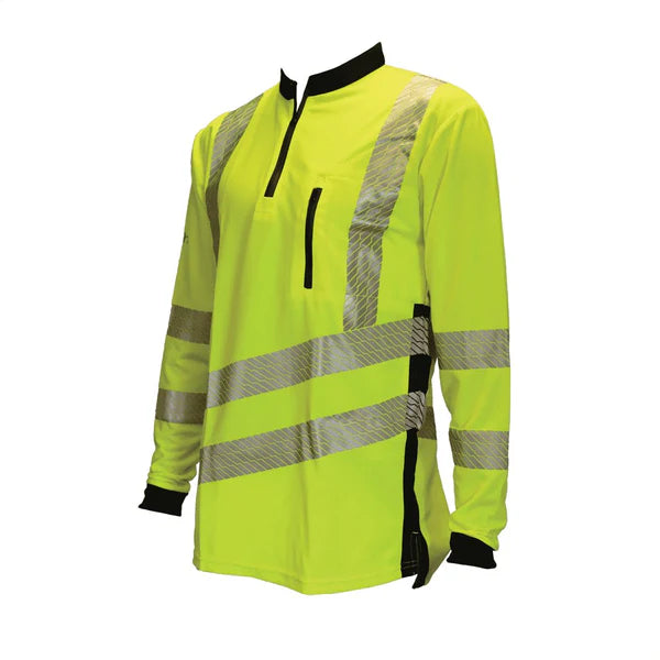 Treehog Long Sleeve Hi-Vis Yellow Work Shirt