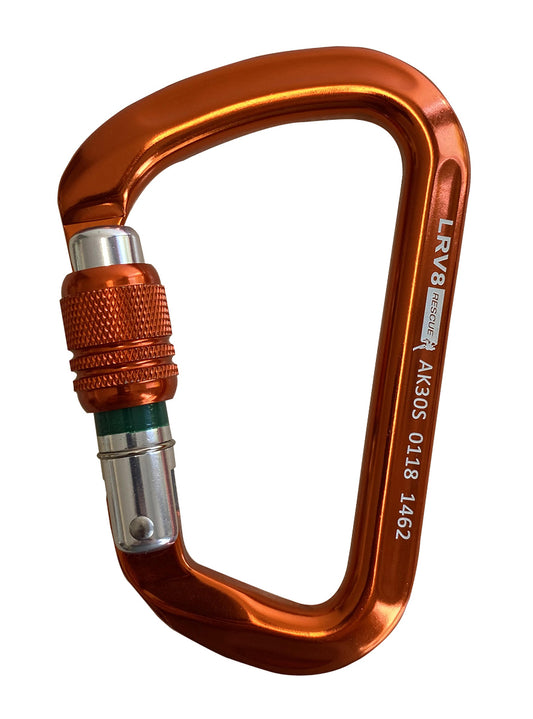 LRV8 30kN Klettersteig Aluminium Karabiner Screw Gate - LRV8 Rescue