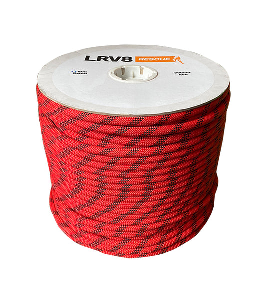 LRV8 Red 11mm Rescuelon - 200m Roll - LRV8 Rescue