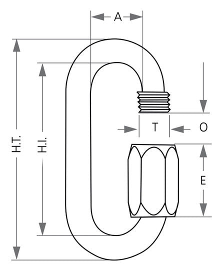 Maillion Rapide Quick link - Stainless steel - Standard - Dia 8 mm