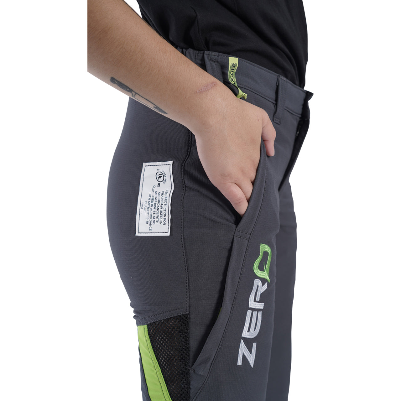 Clogger Zero Gen2 Light and Cool Women's Chainsaw Trousers - Grey/Green